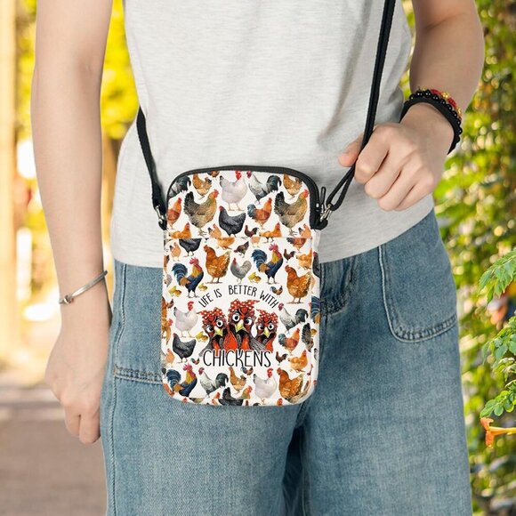 High-Quality Chicken Print Crossbody Bag - Ideal Gift for Chicken Lovers - Picture 4 of 7